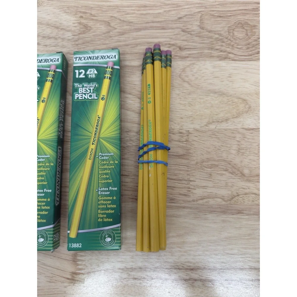 Dixon Ticonderoga #2 Pencils Woodcased Yellow 4 Packs Of 12 + 9 New #20‎